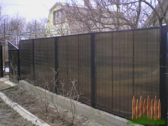 Забор из поликарбоната - фото работы 11
